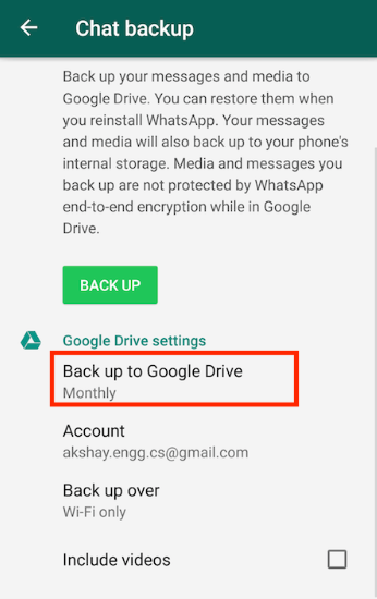 How to Stop Backup in WhatsApp on Android