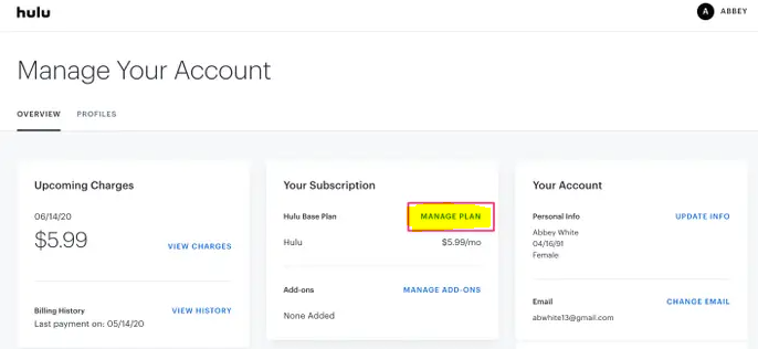 How to Change Your Hulu Plan on Computer