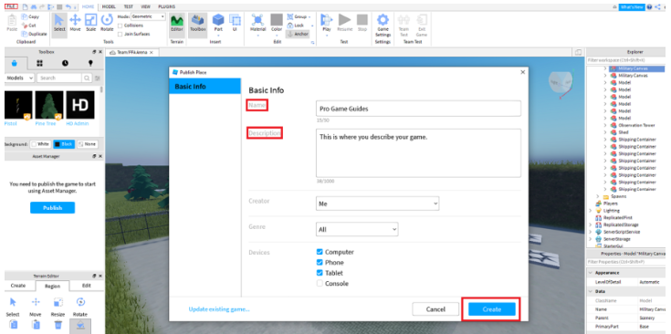 How to Publish a Game on Roblox