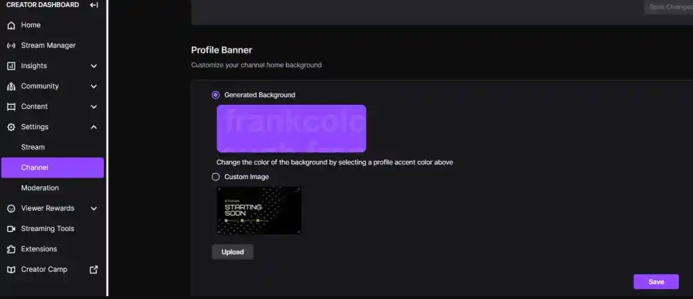 How to Change Offline Banner Twitch on PC