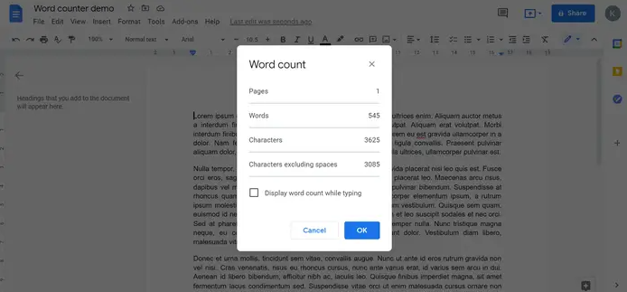 How to Check the Word Count on Google Docs on Desktop