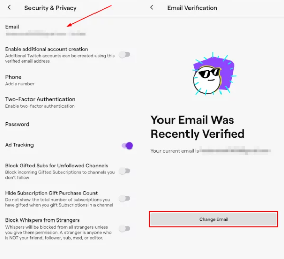 How to Change your Email Address on Twitch on Mobile App