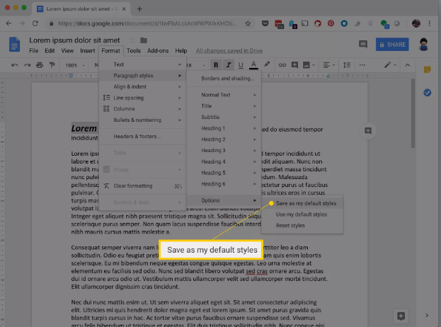 How to Change the Default Formatting in Google Docs