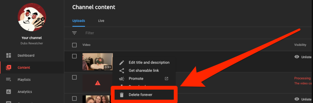How to Delete Your Own YouTube Videos
