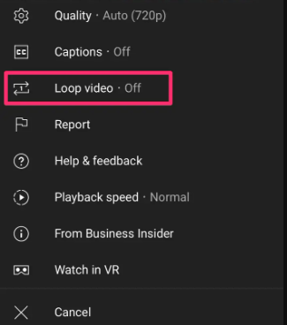 How to Loop a YouTube Video on the Mobile App