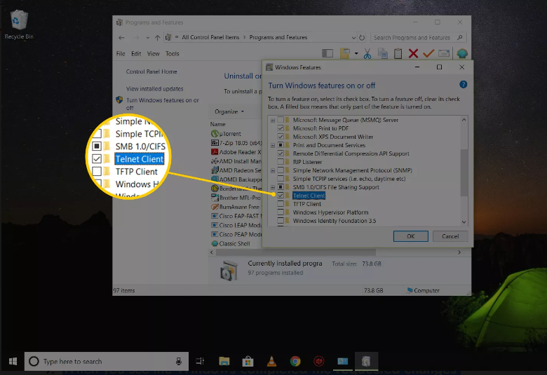How to Enable the Telnet Client in Windows