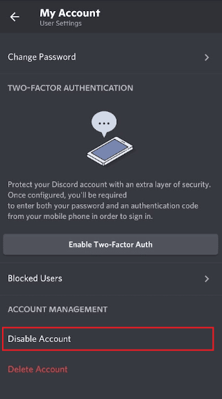 How to Disable Discord Account