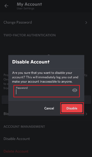 How to Disable Discord Account