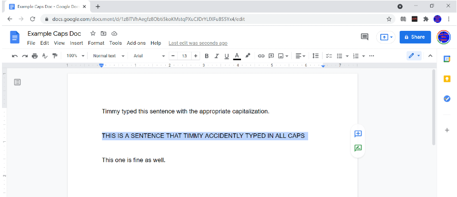 How To Change Capital Letters To Lowercase In Google Docs