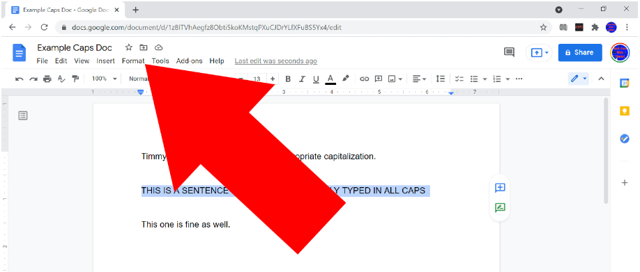 How To Change Capital Letters To Lowercase In Google Docs