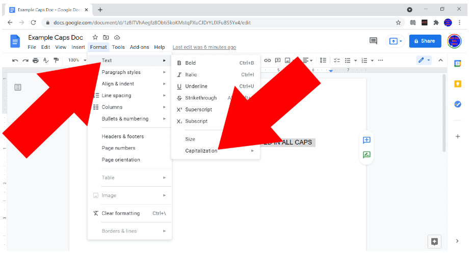 How To Change Capital Letters To Lowercase In Google Docs