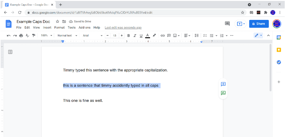 How To Change Capital Letters To Lowercase In Google Docs