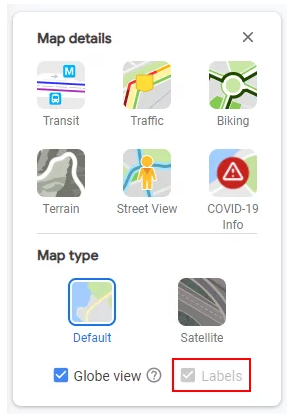 How to Remove Labels in Google Maps
