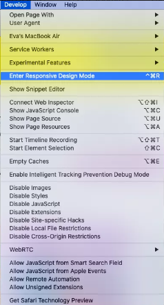 How to Enable Responsive Design Mode in Safari