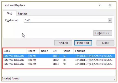 How to Find Externals Links and References in Excel