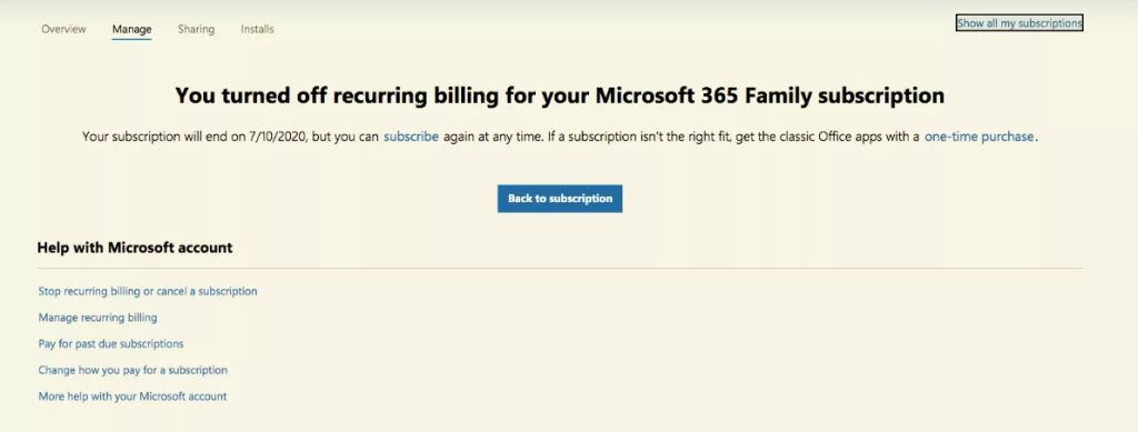 How to Cancel Microsoft 365