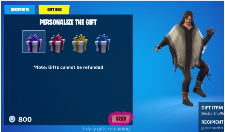 How to Gift Skins and Items in Fortnite