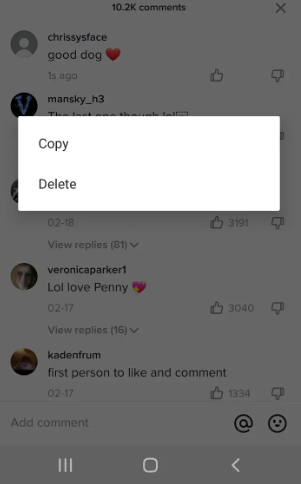How to Delete a Comment on Tiktok