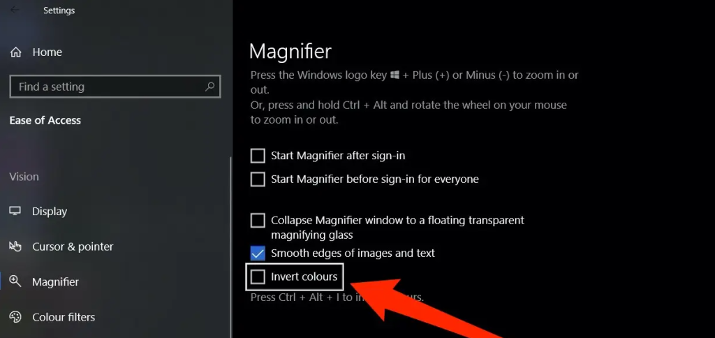 How to Invert Colors in Windows 10