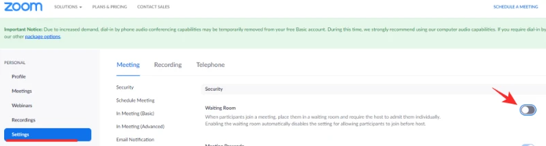 How to Turn Off Waiting Room in Zoom