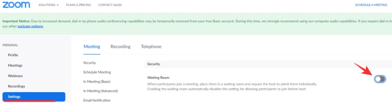 How to Turn Off Waiting Room in Zoom