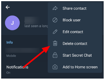 How to Delete a Contact on Telegram