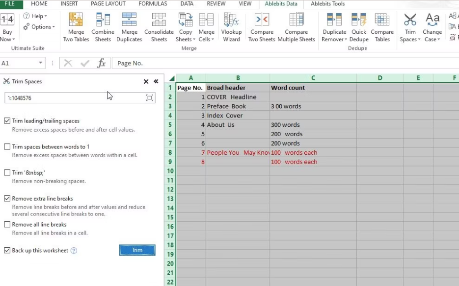 How to Delete Spaces in Microsoft Excel