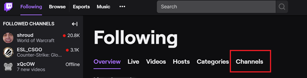 How to Unfollow Channels on Twitch On Web or Desktop