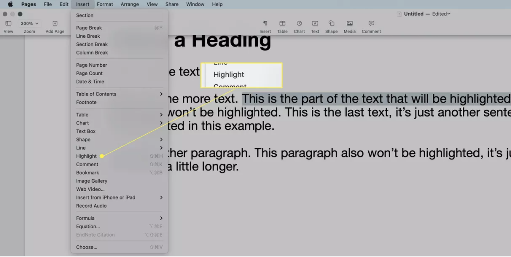 How to Highlight Text in Pages on Mac