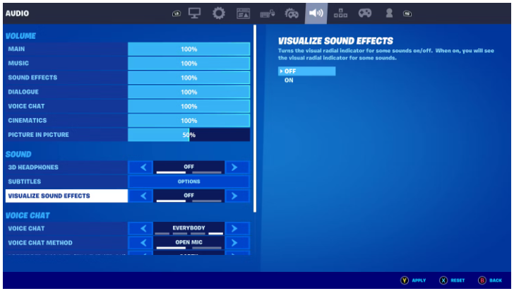 How to Turn On Visual Sound Effects in Fortnite