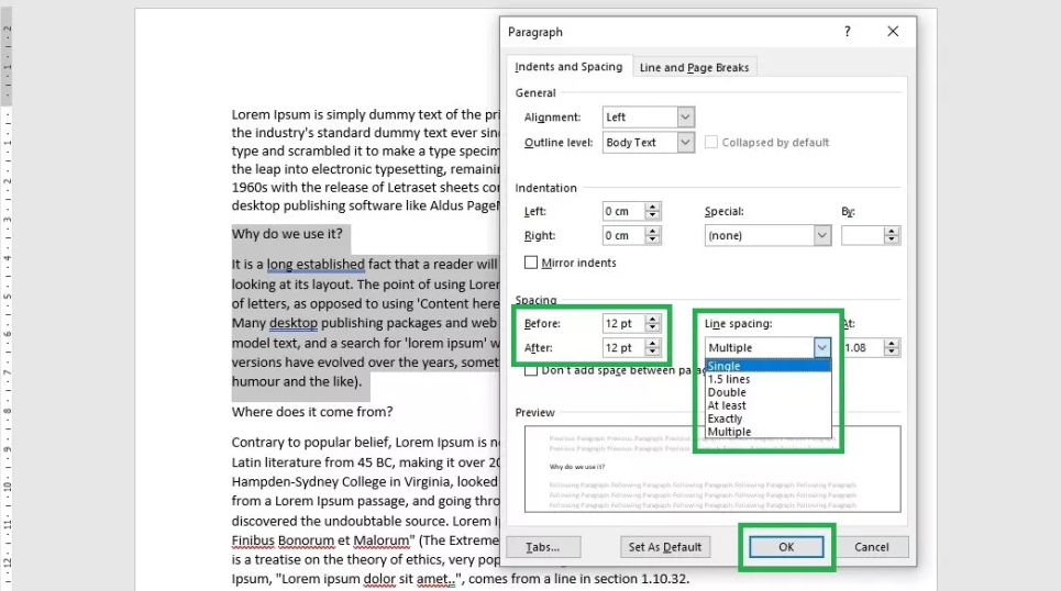How to Change Line Spacing in Microsoft Word