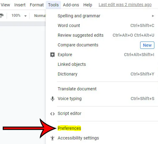 How to Disable Autocorrect in Google Docs