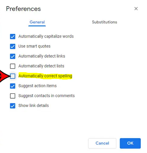 How to Disable Autocorrect in Google Docs