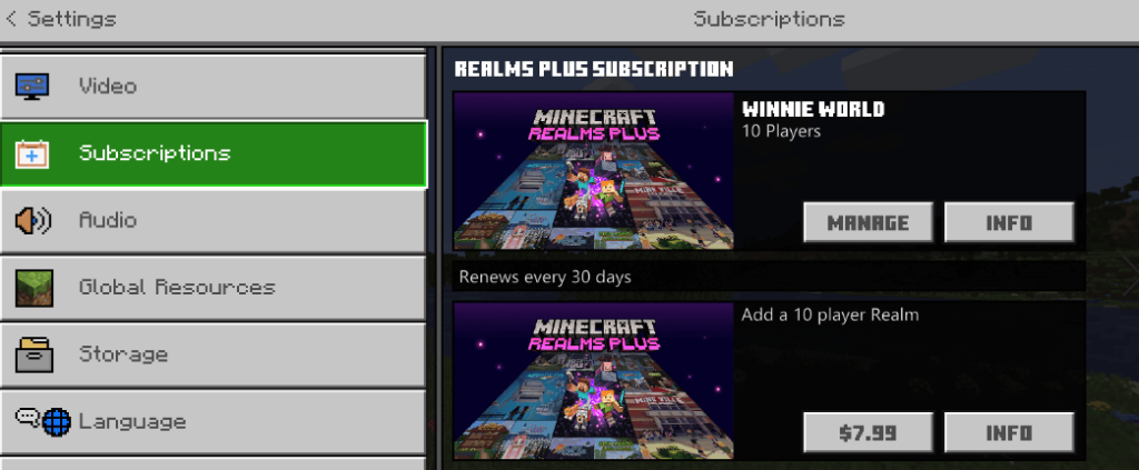How to Cancel Realms Subscription in Minecraft 