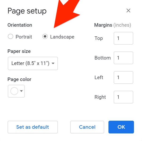 How to Change the Page Orientation in Google Docs on Your PC