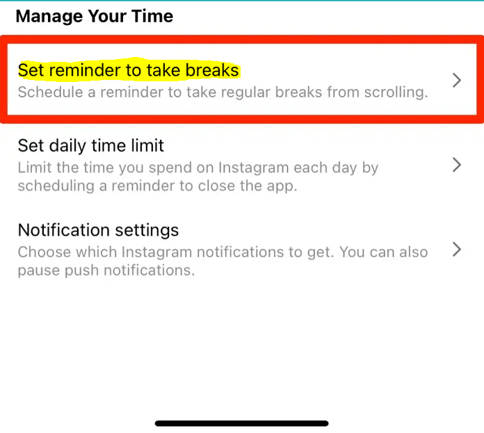 How to Set up Take a Break Feature on Instagram