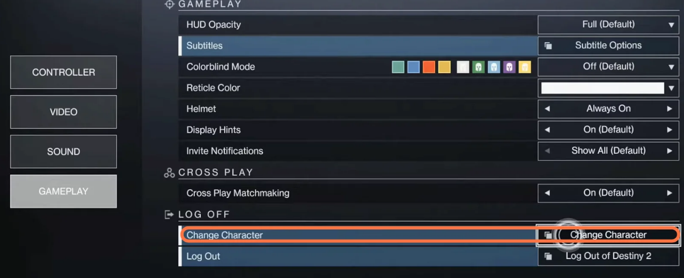 How to Switch Characters in Destiny 2