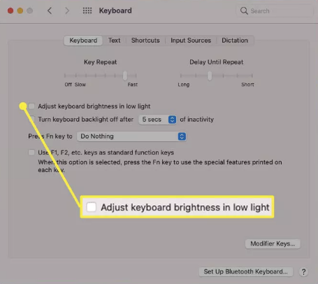 How to Turn On the Keyboard Light on Your Mac