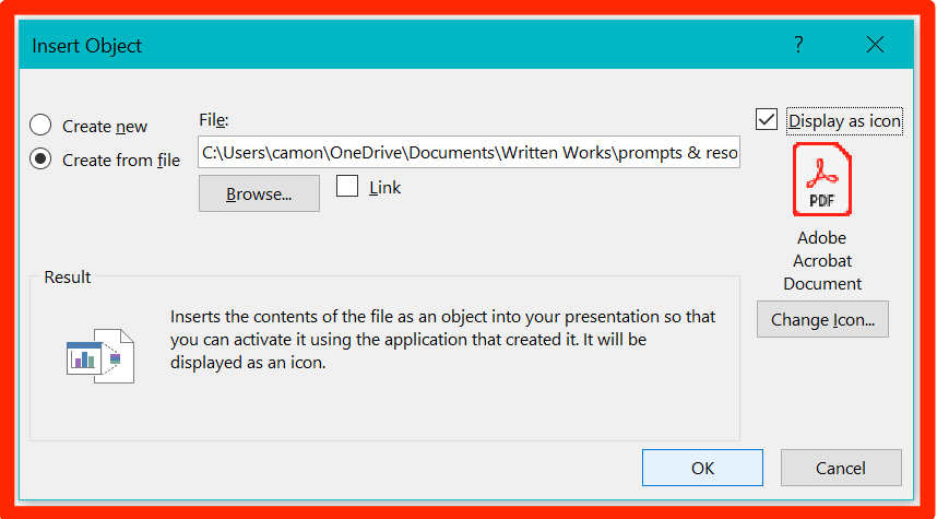 How to Insert a PDF into PowerPoint as an Object