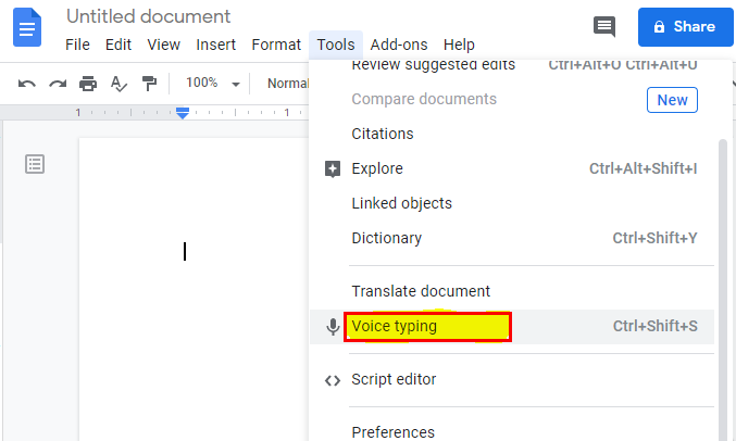 How to Type With Your Voice in Your Google Docs