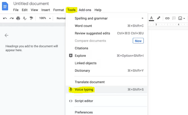 How to Use Transcribe Audio on Google Docs