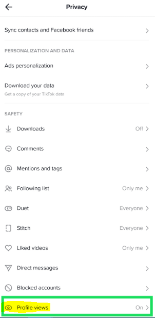 How to Turn On or Enable Profile Views on TikTok