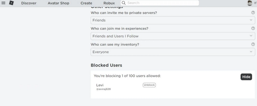 How to Unblock Someone on Roblox