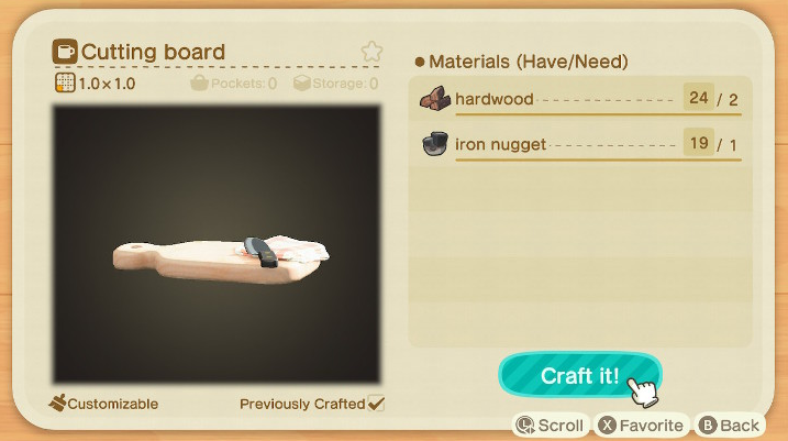 How to Get Cutting Board in Animal Crossing: New Horizons