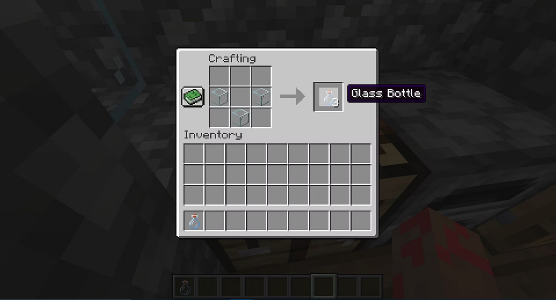 How to Craft or Make Glass Bottle in Minecraft