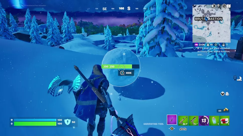 How to Hide Inside a Giant Snowball in Fortnite (Season 1 Chapter 4 )