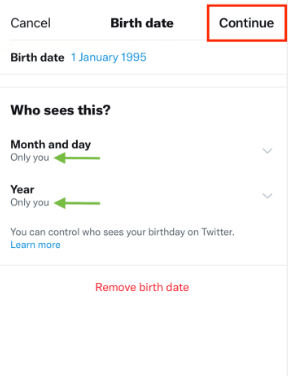 How to Hide your Birthday from Twitter Profile on Mobile App