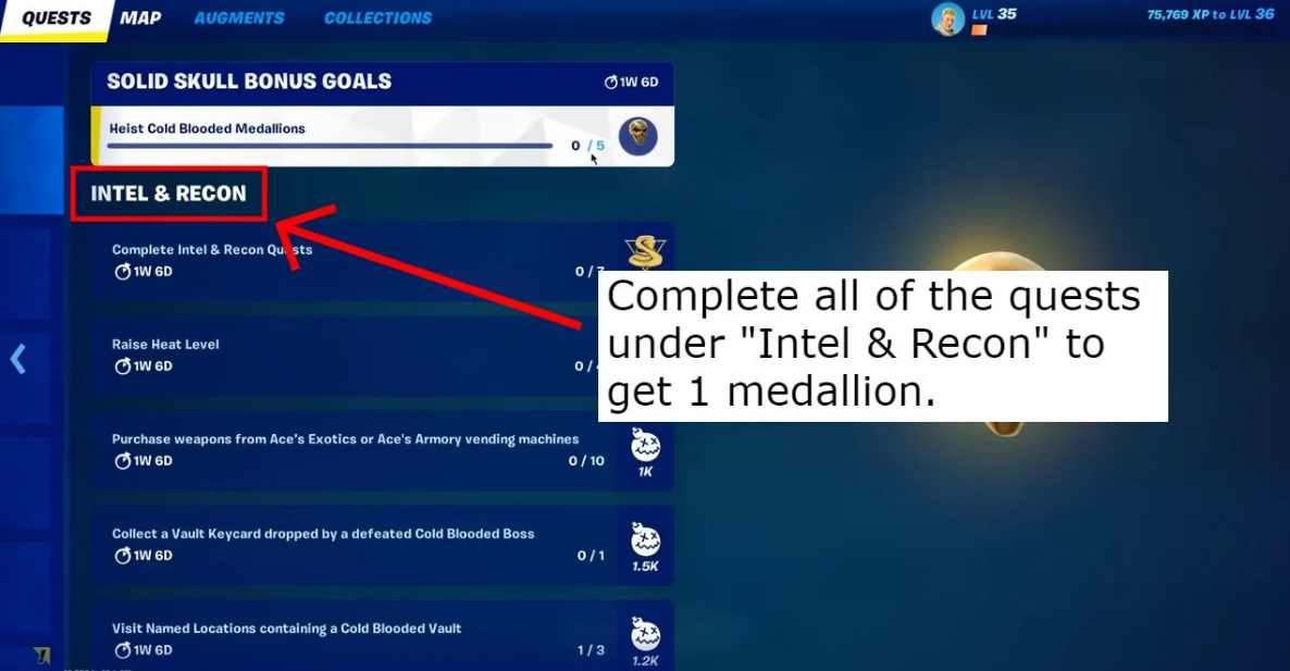 How to Get and Heist Cold Blooded Medallions in Fortnite