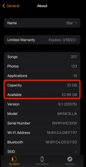 How to Check Apple Watch Storage from Your iPhone