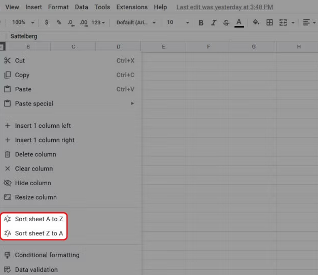How to Alphabetize in Google Sheets on Desktop